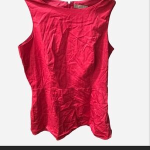 NWT Banana Republic Women's Sleeveless Red Peplum Top, Size 12
